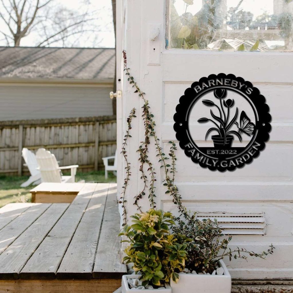 Custom Metal Garden Sign Gardening Gift Green House Flower Butterfly custom-metal-garden-sign-gardening-gift-green-house-flower-butterfly