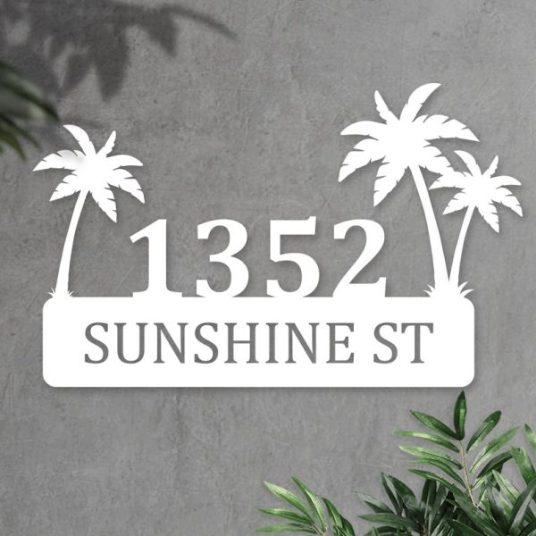 Custom Metal Street Signs, Personalized Palm Tree Metal Yard Art Ourdoor Decor