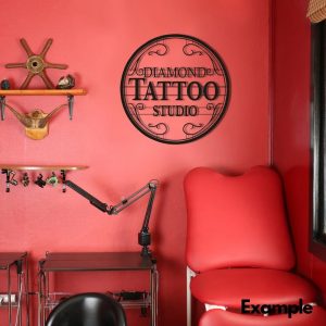 Custom Name Tattoo Studio Sign Tattoo Artist Gift Outdoor Signs Metal Decor 2