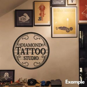 Custom Name Tattoo Studio Sign Tattoo Artist Gift Outdoor Signs Metal Decor 5