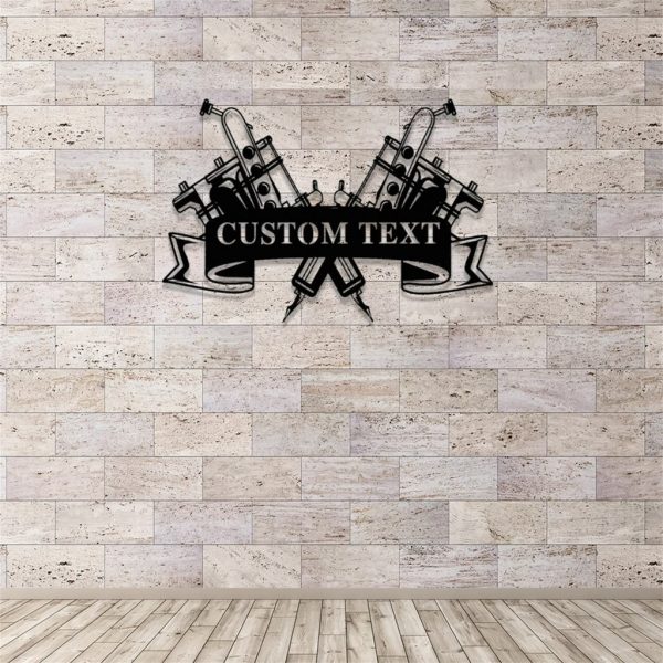 Custom Tattoo Machine Sign Personalized Metal Signs Decor for Tattoo Shop
