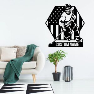 Custom US Ice Hockey Metal Sign Wall Art Decor Home Gift for Hockey Player 4