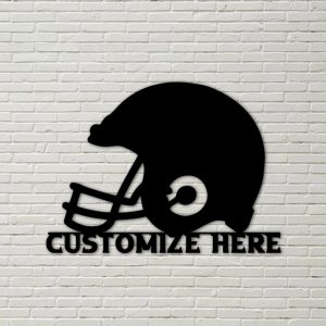 Customize Metal Football Helmet Sign Wall Decor Gift for Football Lover