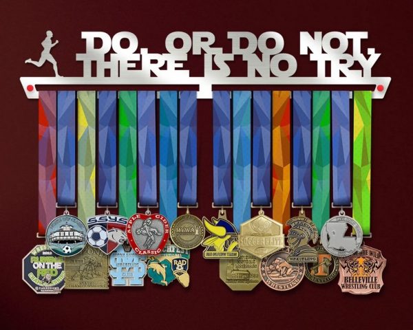 Do Or Do Not Motivation Medal Holder Display Wall Rack Frame Gift for Runner