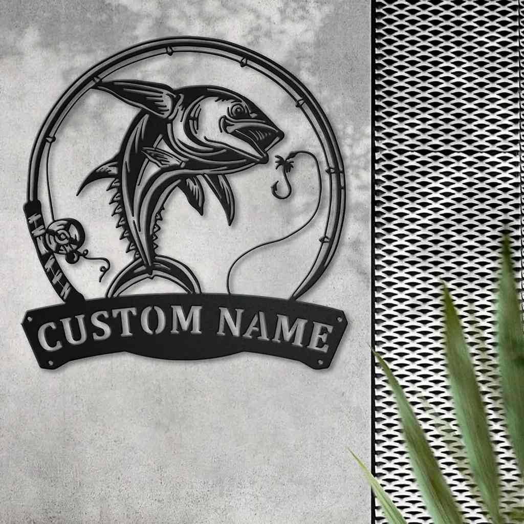 Marlin Fish Metal Art Personalized Metal Name Sign Decor Home Fishing