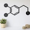 Dopamine Molecule Metal Wall Art Laser Cut Metal Sign Biology Chemistry Art Decor for Room