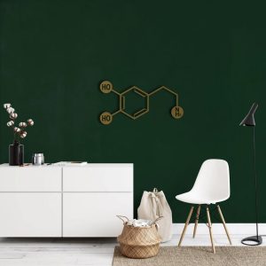 Dopamine Molecule Metal Wall Art Laser Cut Metal Sign Biology Chemistry Art Decor for Room 4