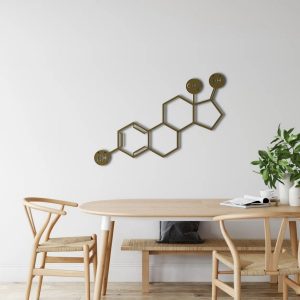 Estrogen Molecule Metal Wall Art Laser Cut Metal Sign Science Art Chemistry Art Decor for Room 2