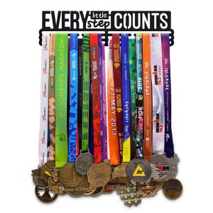 Every Little Step Counts Medal Hanger Display Wall Rack Frame With 12 Hooks for Gymnastics 4