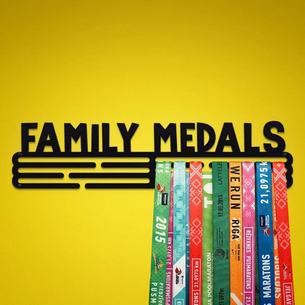 Family Medals Medal Hanger Display Wall Rack Frame With 12 Hooks For Gymnastics