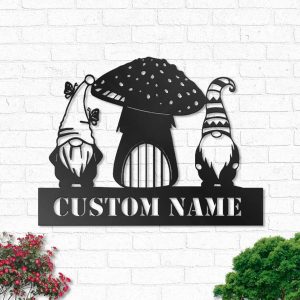 Gnome Mushroom Personalized Garden Signs Home Decor