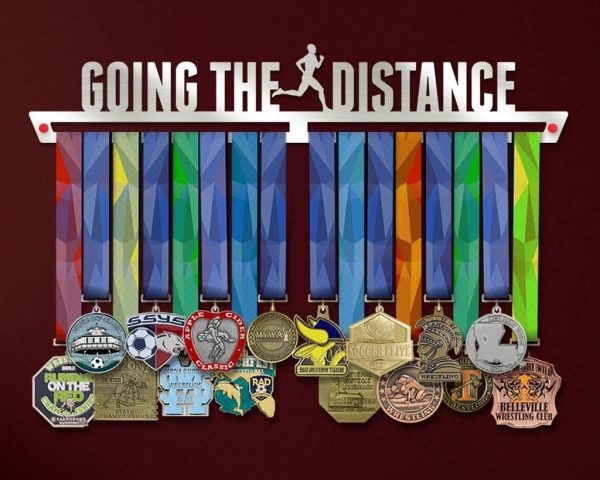 Going The Distance Medal Hanger Display Wall Rack Frame Motivational for Runner