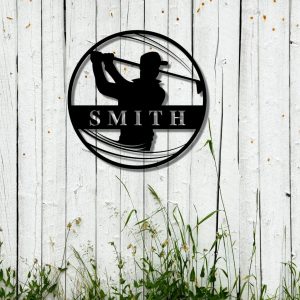Golf Metal Wall Art 18th Hole Custom Golfer Name Sign Gift for Dad 2