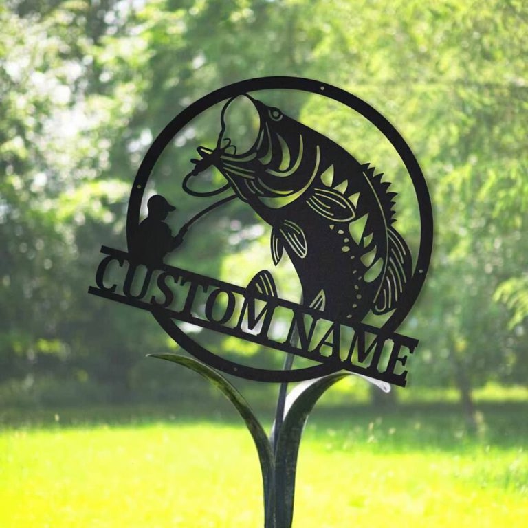 Gone Fishing Sign Personalized Bass Fishing Gifts Home Lake Sign ...