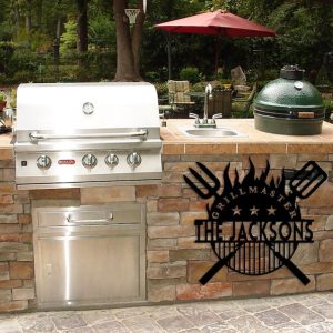 Grill Master BBQ Custom Outdoor Metal Signs Grill Gifts for Dad Backyard Metal Sign 1