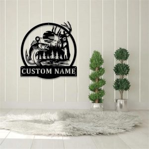 Hunting and Fishing Personalized Metal Sign Custom Hunter Name Signs Wall Decor