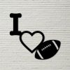 I Love Football Metal Sign Wall Art Gift for Football Lover