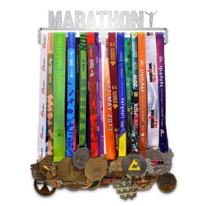 Marathon Medal Hanger Display Wall Rack Frame With 12 Hooks Gift for Marathon Lover 4