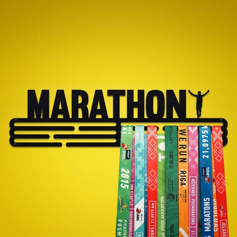 Marathon Medal Holder Display Wall Rack Frame With 12 Hooks For ...