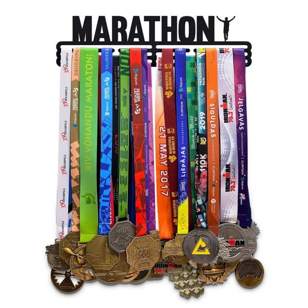 Marathon Medal Holder Display Wall Rack Frame With 12 Hooks For Gymnastics