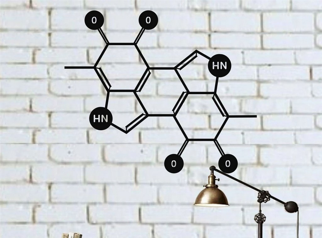 Melanin Molecule Metal Wall Art Laser Cut Metal Sign Science Art Chemistry Art Decor for Room
