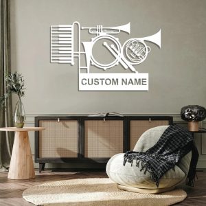 Music Instrument Metal Art Personalized Metal Name Sign Decor Home Gift for Music Lover 5