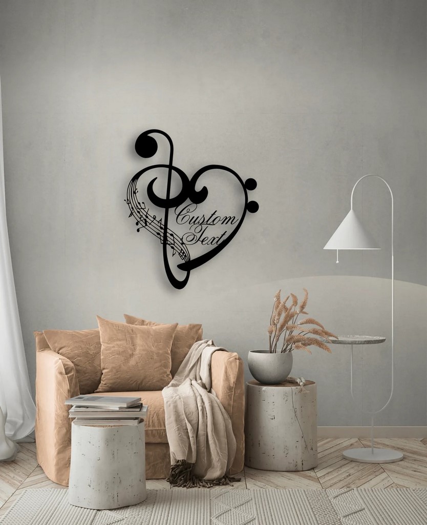 Music Notes Metal Art Personalized Metal Name Sign Decor Room Gift for Music  Lover - Custom Laser Cut Metal Art & Signs, Gift & Home Decor