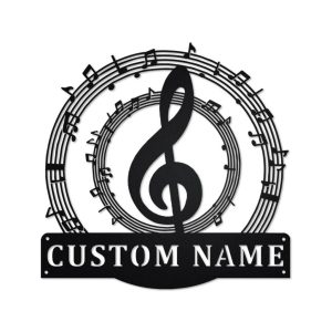 Music Notes Metal Art Personalized Metal Name Sign Music Room Decor Gift for Music Teacher 1