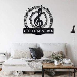 Music Notes Metal Art Personalized Metal Name Sign Music Room Decor Gift for Music Teacher 3