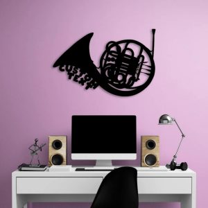 Music Theme Personalized French Horn Metal Sign Wall Decor Home Gift for Music Lover