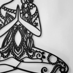 Namaste Girl Metal Wall Art Laser Cut Metal Sign Yoga Room Decor Gift for Women 2