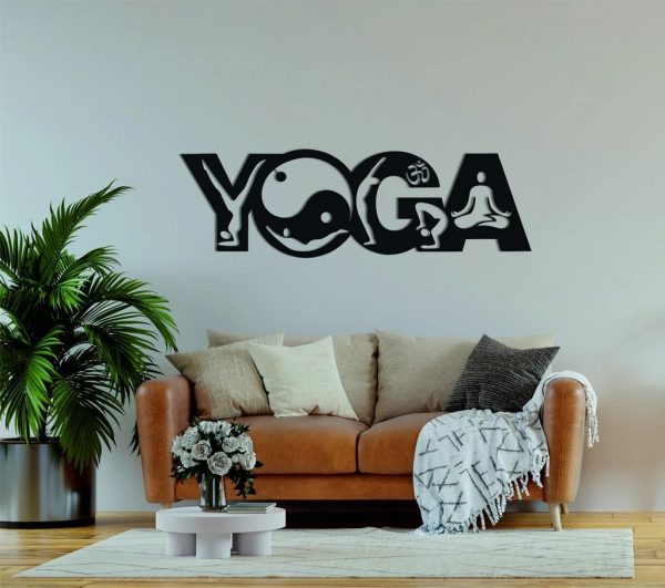 Namaste Yoga Metal Wall Art Laser Cut Metal Sign Yoga Room Decor Gift for Yoga Lover