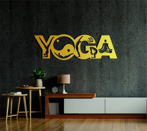 Namaste Yoga Metal Wall Art Laser Cut Metal Sign Yoga Room Decor Gift for Yoga Lover