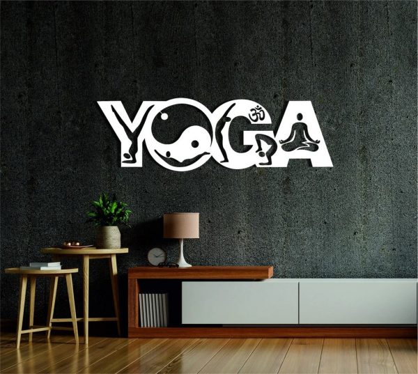 Namaste Yoga Metal Wall Art Laser Cut Metal Sign Yoga Room Decor Gift for Yoga Lover