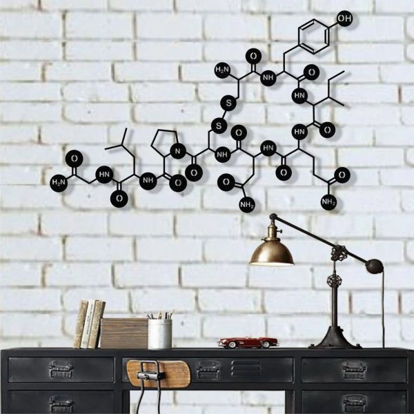 Oxytocin Molecule Metal Wall Art Laser Cut Metal Sign Science Art Chemistry Art Decor for Room