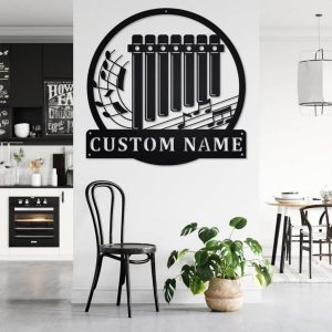 Pan Flute Musical instrument Metal Art Personalized Metal Name Sign Music Room Decor 3