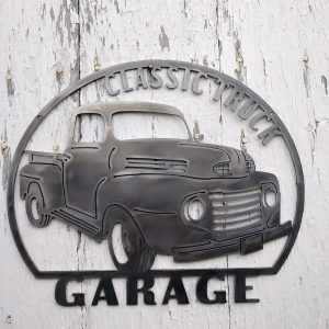 Personalized 1950s Classic Truck Metal Name Sign Home Decor Gift for Truck Drivers 1