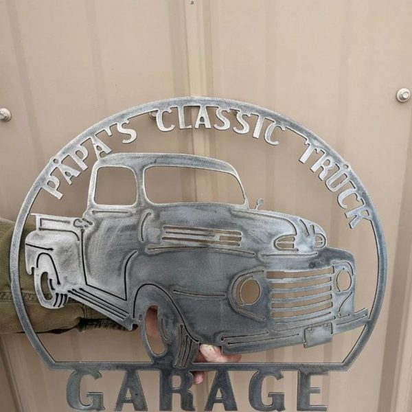 Personalized 1950s Classic Truck Metal Name Sign Home Decor Gift for Truck Drivers