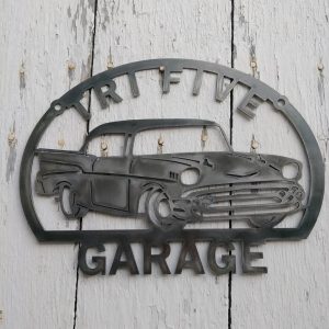 Personalized 1957s Classic Tri Five Car Metal Name Sign Home Decor Gift for Truck Drivers