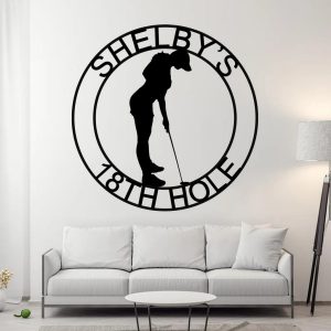 Personalized 19th Hole Golfer Metal Sign Gift for Women, Golf Lover