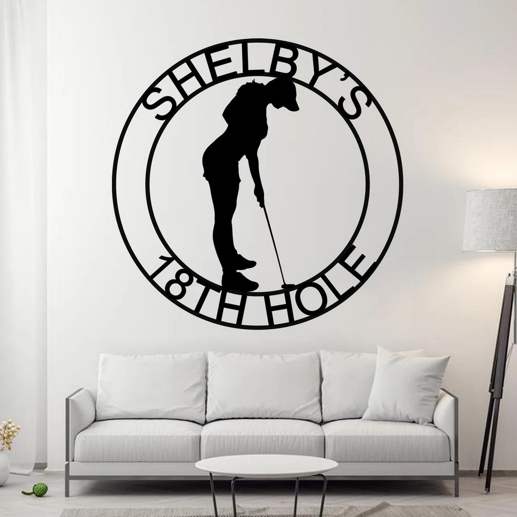 Personalized 19th Hole Golfer Metal Sign Gift for Women, Golf Lover Metal Golf Signs