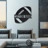 Personalized American Football Ball Metal Sign Wall Art Custom Name Rugby Signs Decor 2