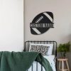 Personalized American Football Ball Metal Sign Wall Art Custom Name Rugby Signs Decor 3