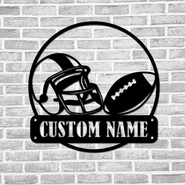 Personalized American Football Metal Sign Wall Art Custom Rugby Signs Decor