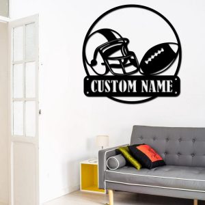 Personalized American Football Metal Sign Wall Art Custom Rugby Signs Decor 2