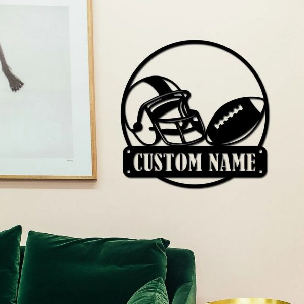Personalized American Football Metal Sign Wall Art Custom Rugby Signs Decor