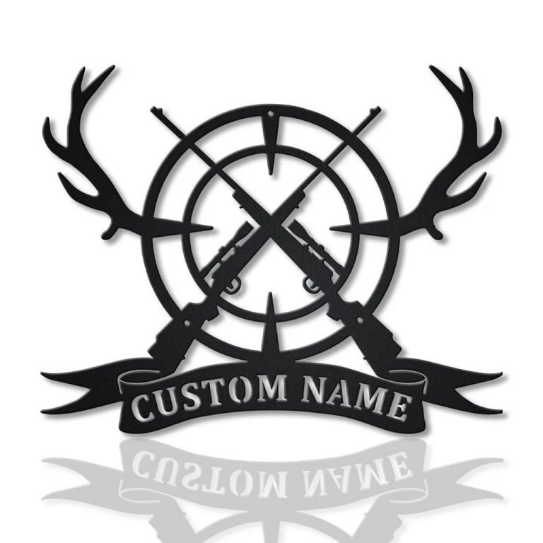 Personalized Antler Deer Hunting Metal Sign Custom Hunter Name Signs Decor Home Custom Laser