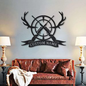 Personalized Antler Deer Hunting Metal Sign Custom Hunter Name Signs Decor Home 3