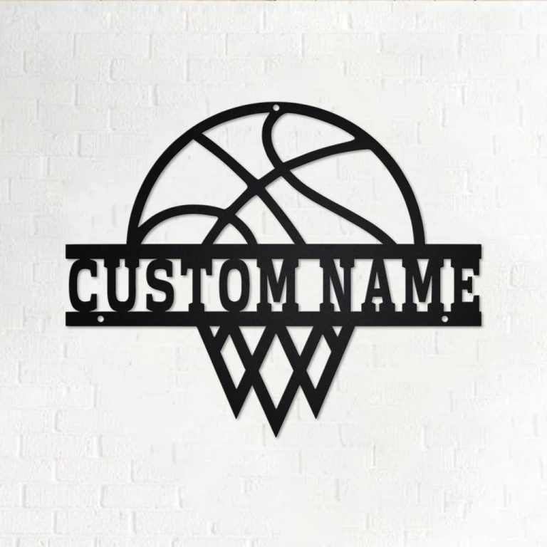 Personalized Basketball Basket Metal Sign Wall Decor Home Gift for
