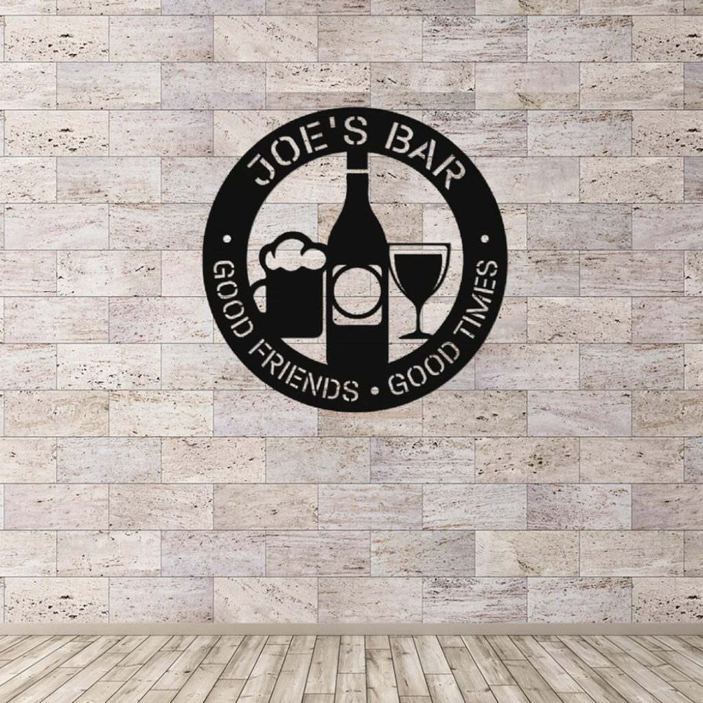 Personalized Metal Bar Signs Laser Cut Sign Wall Art Decor Outdoor